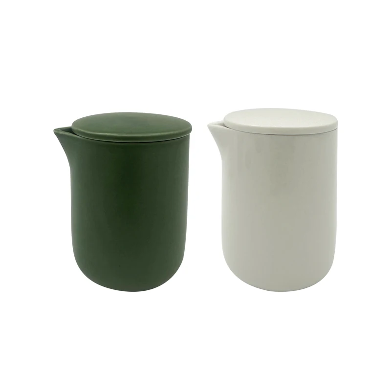 Empty Candle Container Vessel Custom Ceramic Massage Oil Candle Jar with Pour Spout and Lid 7oz