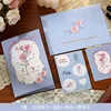 Azul claro-Tridimensional Rose Card Set