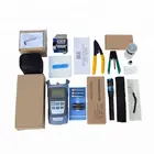 FTTH Fiber Optic Communication Accessories Splicing Tool Kit with Stripper Optical Power Meter VFL Fiber Cleaver