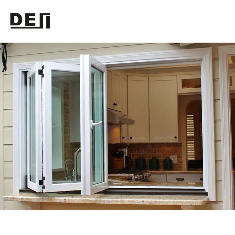 Vertical Folding Window Aluminium Bi Fold Window Fold Up Glass Windows