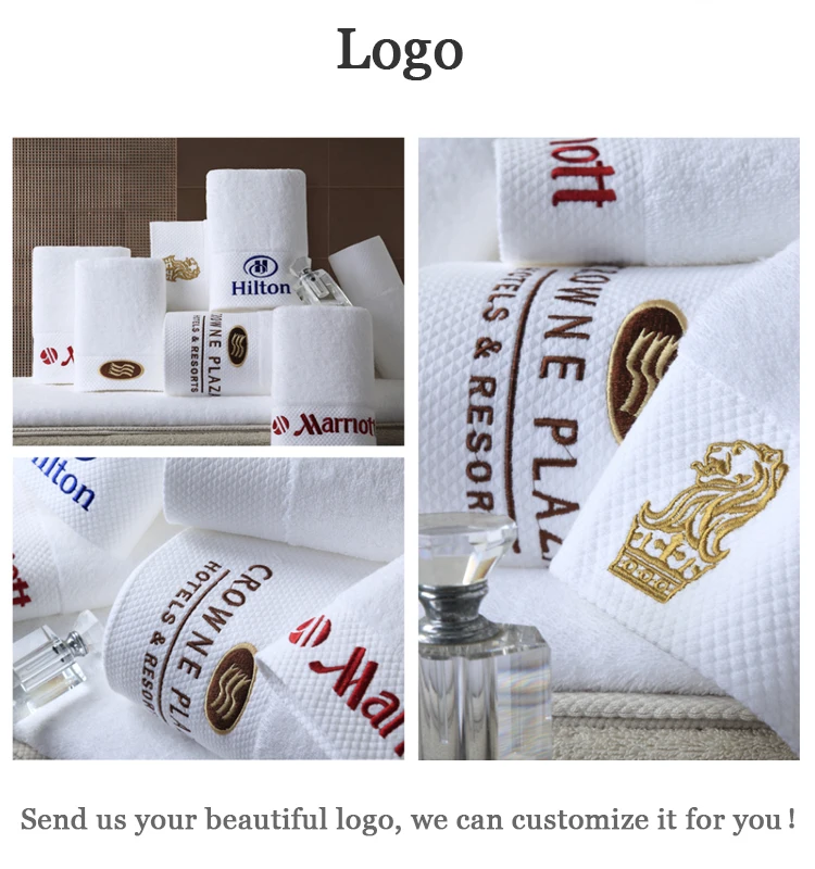 100 Cotton Custom Logo 5 Star Luxury Towels 5 Star Hotel Luxury Bath Hotel Towel White Hotel