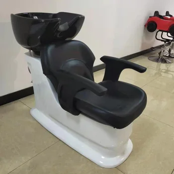 Wholesale Portable Washing Shampoo Chair Barber Hair Beauty Salon Furniture Backwash Unit Massage Shampoo Sink With Basin Chair