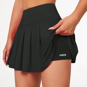 High Waisted Lightweight Workout Exercises Outwear Shorts Skirts Tennis Wear 2Pcs Fitness Running Skirts Sets