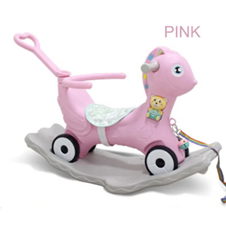 high quality luxury durable rocking horse plastic riding horse toy for indoor play