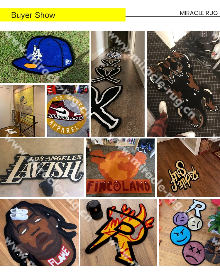 New Custom Design Logo Rug Commercial Handmade Carpet Custom Die Cut