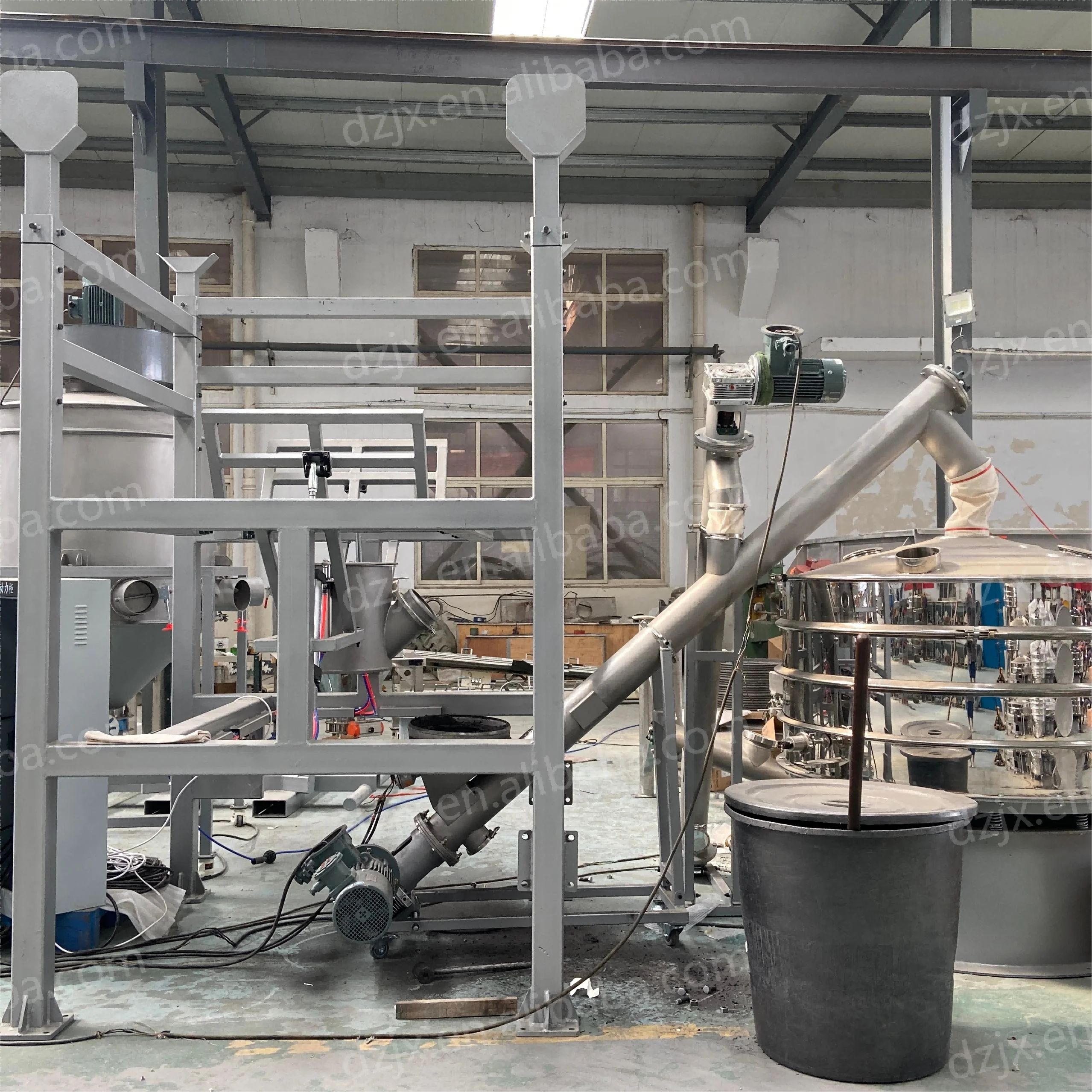 DZJX Bulk Bag Unloader Integrate with Vertical Conveyer and Big-bag ...