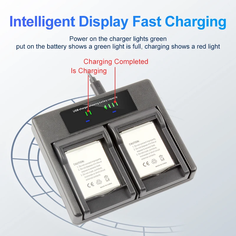 Li-80b Np-900 Dual Usb Lcd Camera Charger For Lithium Battery Pack