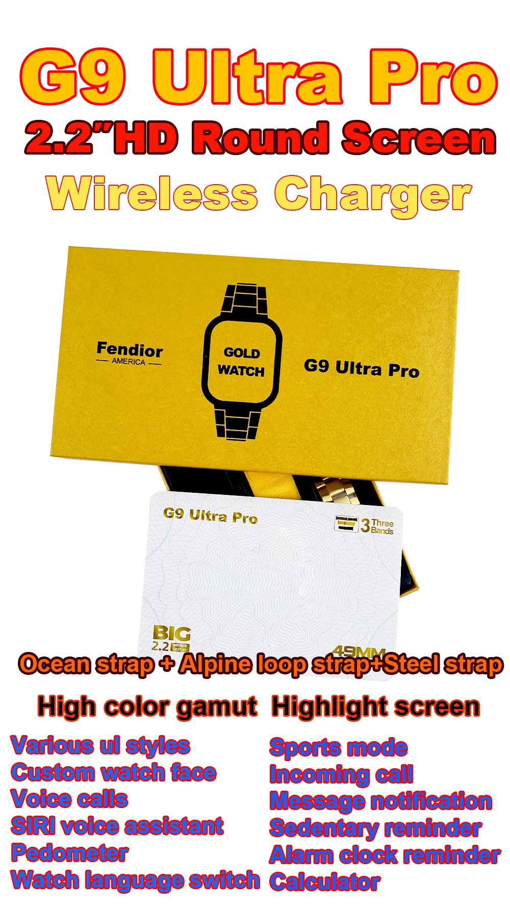 G9 Ultra Pro Latest Version Smart Watch Hd Big Screen Nfc Montre ...