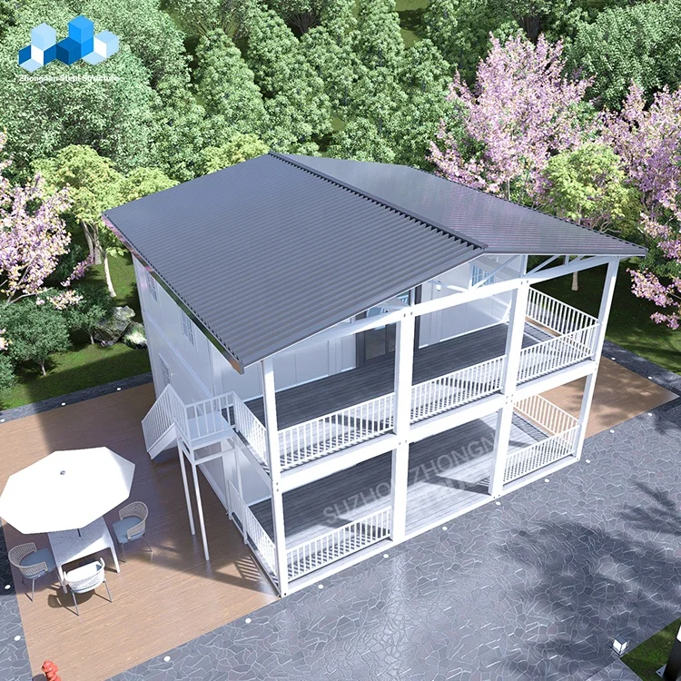 Zhongnan Detachable Modular 20FT1 2 3 4 Bedroom Prefab Houses Modern Container Home  Apartment Wooden Tiny House Villa