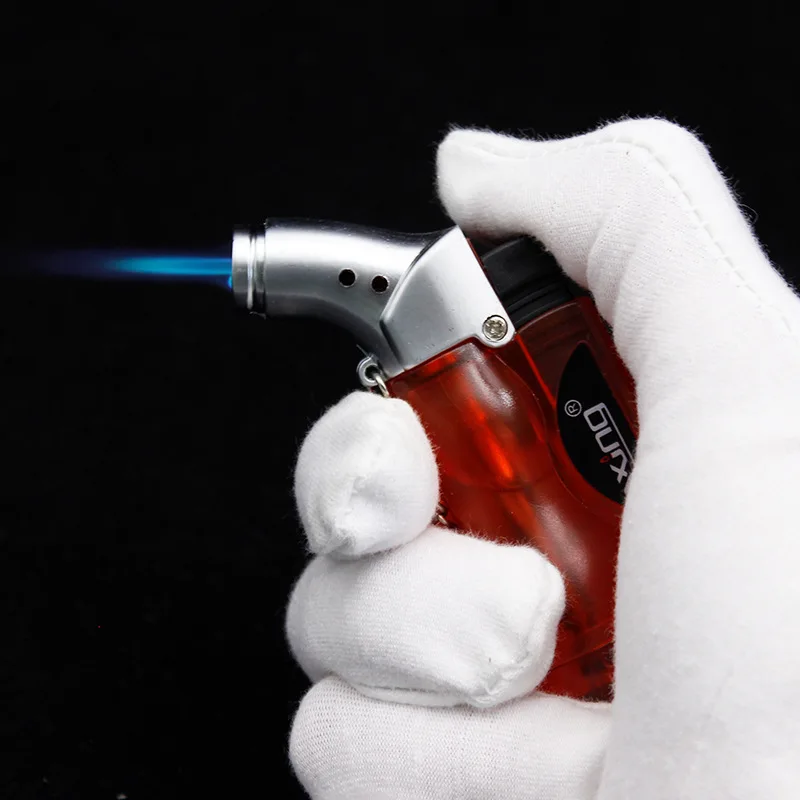 Creative Mini Small Wine Bottle Visible Butane Gas Rechargeable Adjustable Flame Cigar Jet Torch Cigarette Lighters