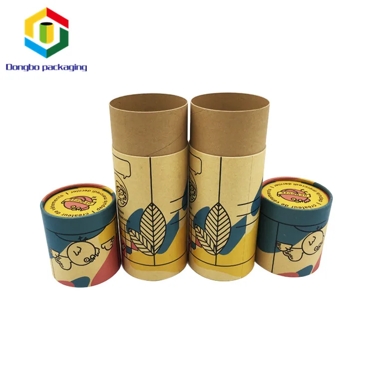 
 Китайский поставщик цилиндрическая индивидуальная печать, перерабатываемая Упаковка из крафт-бумаги  
