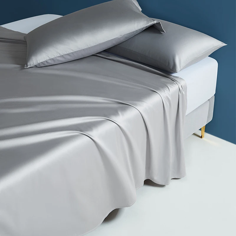 3PCS Silk Bedding Sets 19mm 160x230cm Flat Sheet silk pillow case 100%Pure Mulberry Luxury Satin Silk Bedding Sets