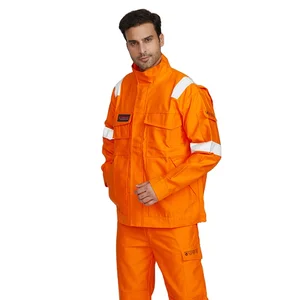 FRECOTEX EN11611 Orange Anti Fire Flame Retardant FR Safety Uniforms Mechanics Fireproof Fire Resistant WelderJacket for Workers