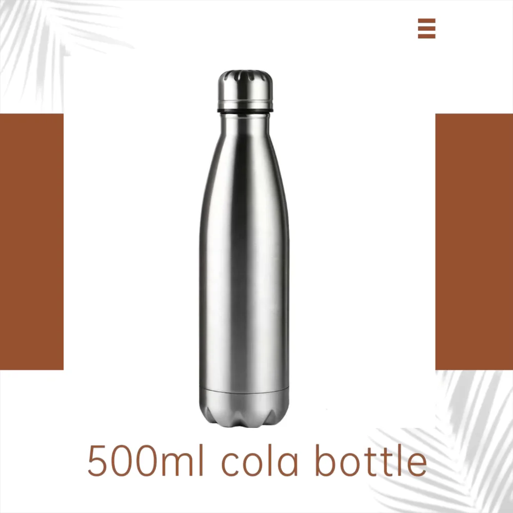 Hongtai Drinkware Cola Bottle Powder Coated Bowling Shaped Vacuum Flask
