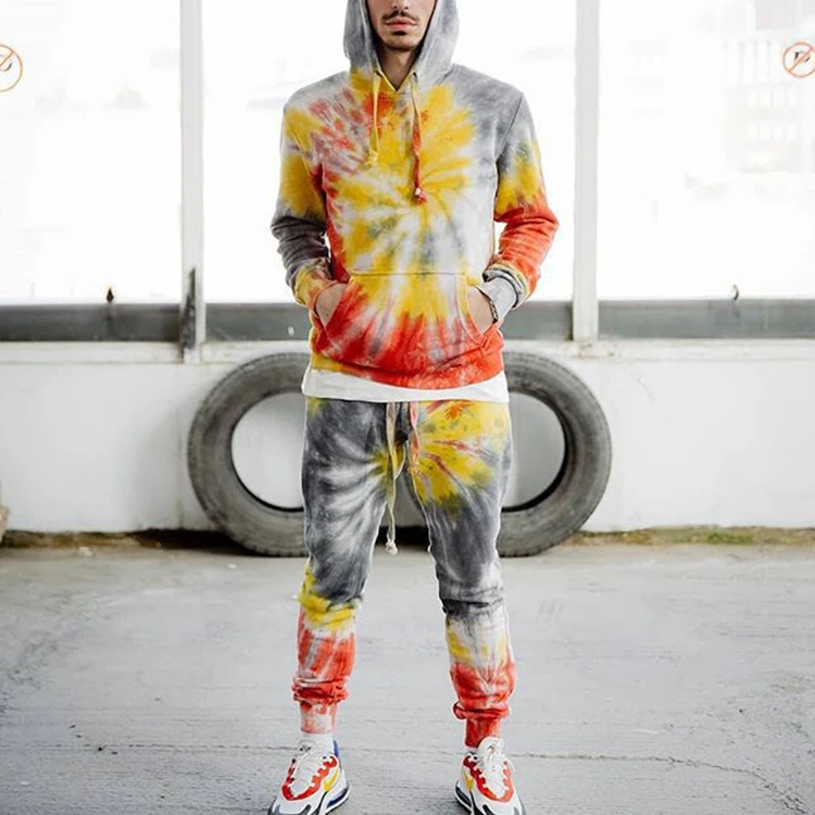 mens tie dye sweat suit