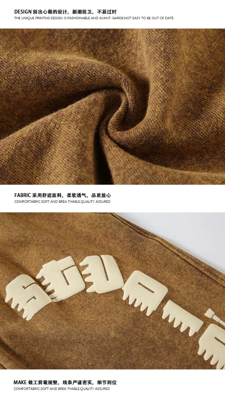 Sommer-Shorts in hoher Qualität, schweres gewaschenes Material, 100 % Baumwolle, gestrickt, Vintage-Shorts mit Stone Acid-Waschung für Herren846_voghion.com