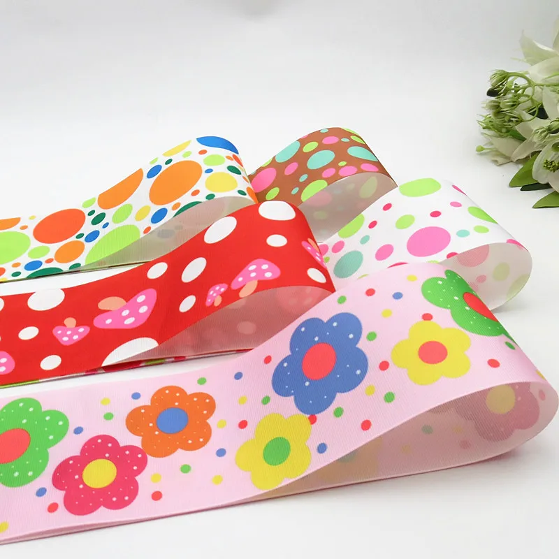 Factory Custom Printed Grosgrain Ribbon  Webbing Satin Bows Digital Printing Ribbon