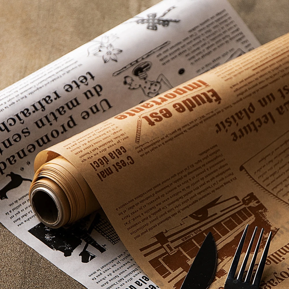 Custom Pattern Printed Wax Paper Coated Deli Meat Hamburger Frie Burger Sandwich Wrap Sheets Food Wrapping Greaseproof PE Paper