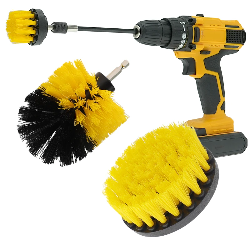4 Piece Brush Drill Power Scrubber Cleaning Brush Extended Long