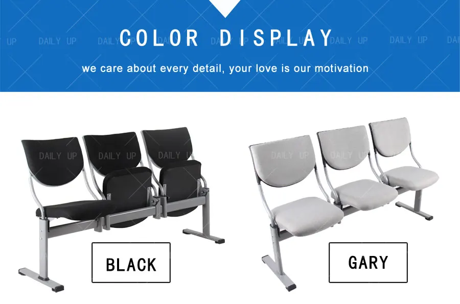 Foldable Padded Waiting Chair Upholstered Public Bench Beam Seating For Hospital Train Station Stadium Library Airport