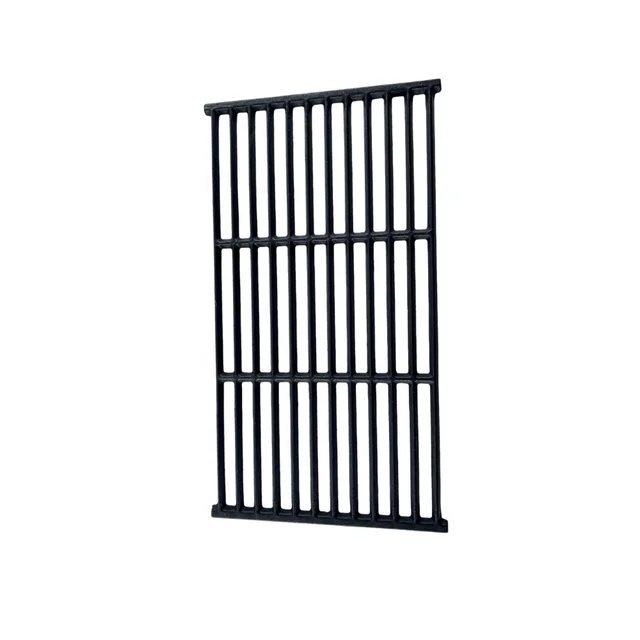 Cast iron cooking grate coated with black matte porcelain for grill