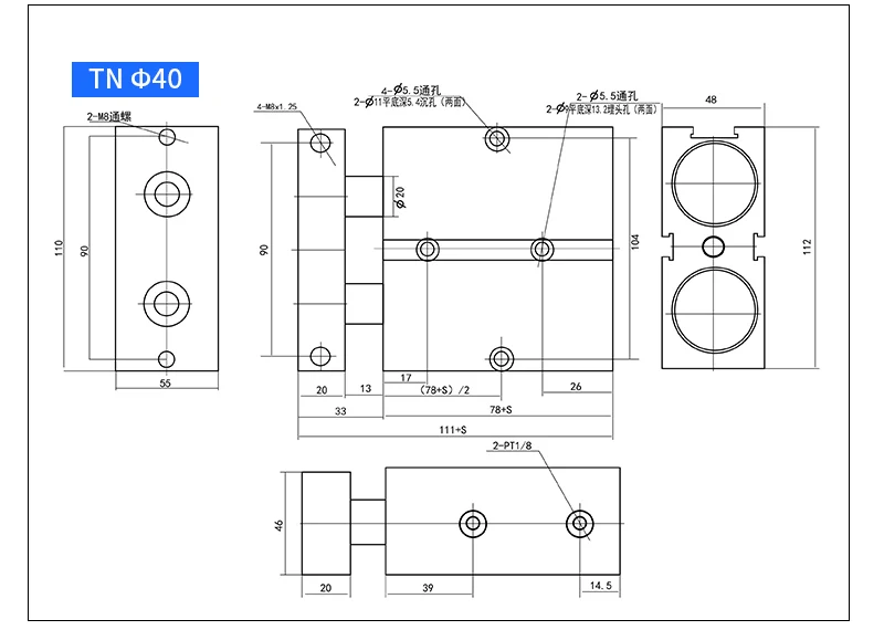 Tda/tn16x10 Tn16x20 Tn16x25 Tn16x30 Tn16x40 Tn16x50 Tn16x60 Tn16x80 ...