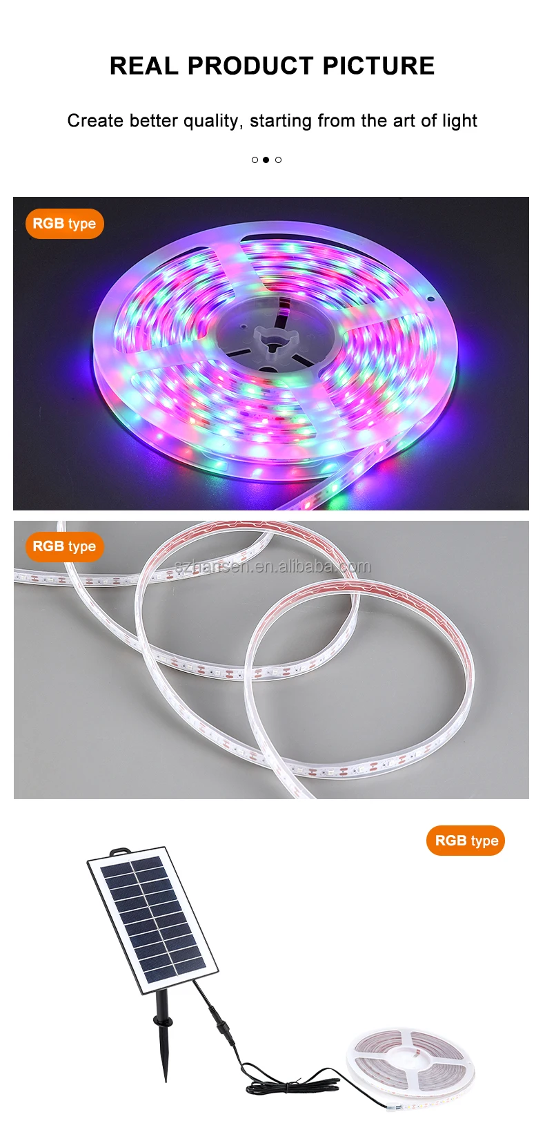 Outdoor Waterproof Solar Led Strip Light Remote Control Rgb Flexible