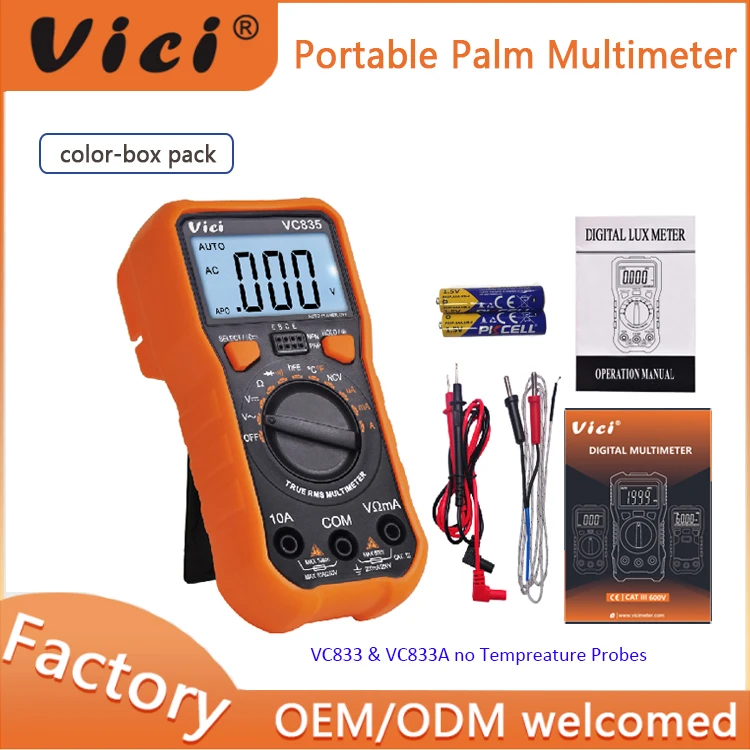 Vici VC837 Digital Multimeter - Max 6000 Digits LCD Tester for AC