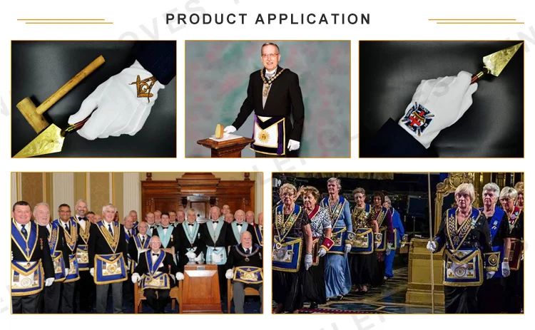 Индивидуальная вышивка логотипа Multi-шаблон freemason 100 белая хлопковая Униформа Платье для церкви масонская регалия ручные перчатки для нас