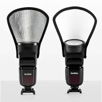 KALIOU 2in1 Camera Flash Reflector Speedlite Mini Diffuser Double-Sided Foldable Softbox  for Godox TT520II TT600 V1 Triopo