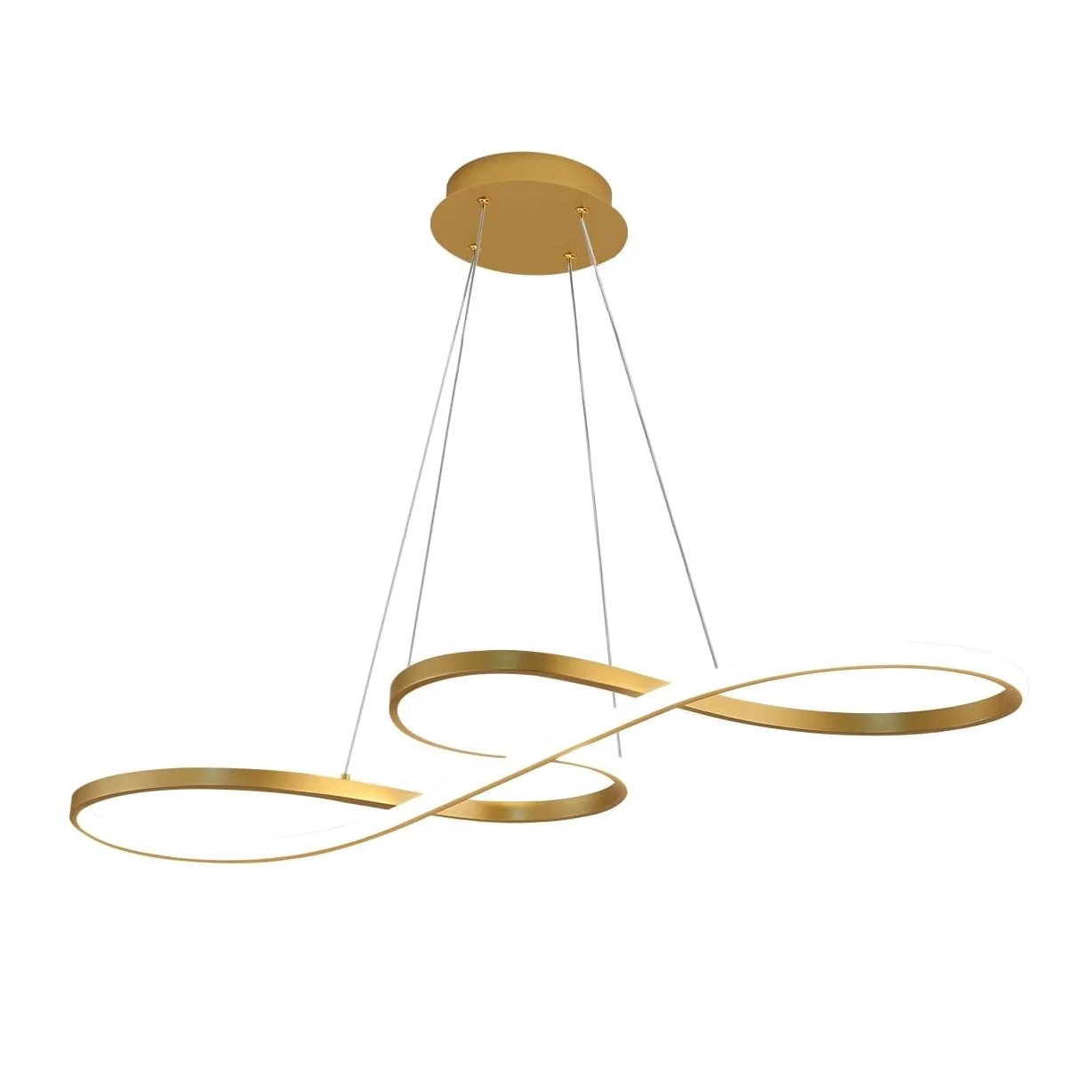 Spiral Gold and White Acrylic Diffuser Pendant Light for Living Room and Open Kitchen or Sleeping Room Lighting Decoration