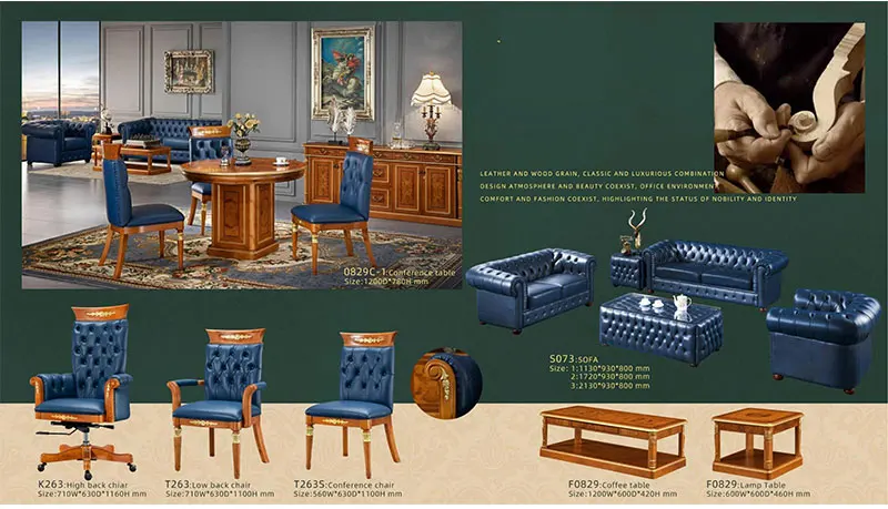 Designer High-end Quality Executive Classic Elegant Office Space Furniture Luxury Office Furniture