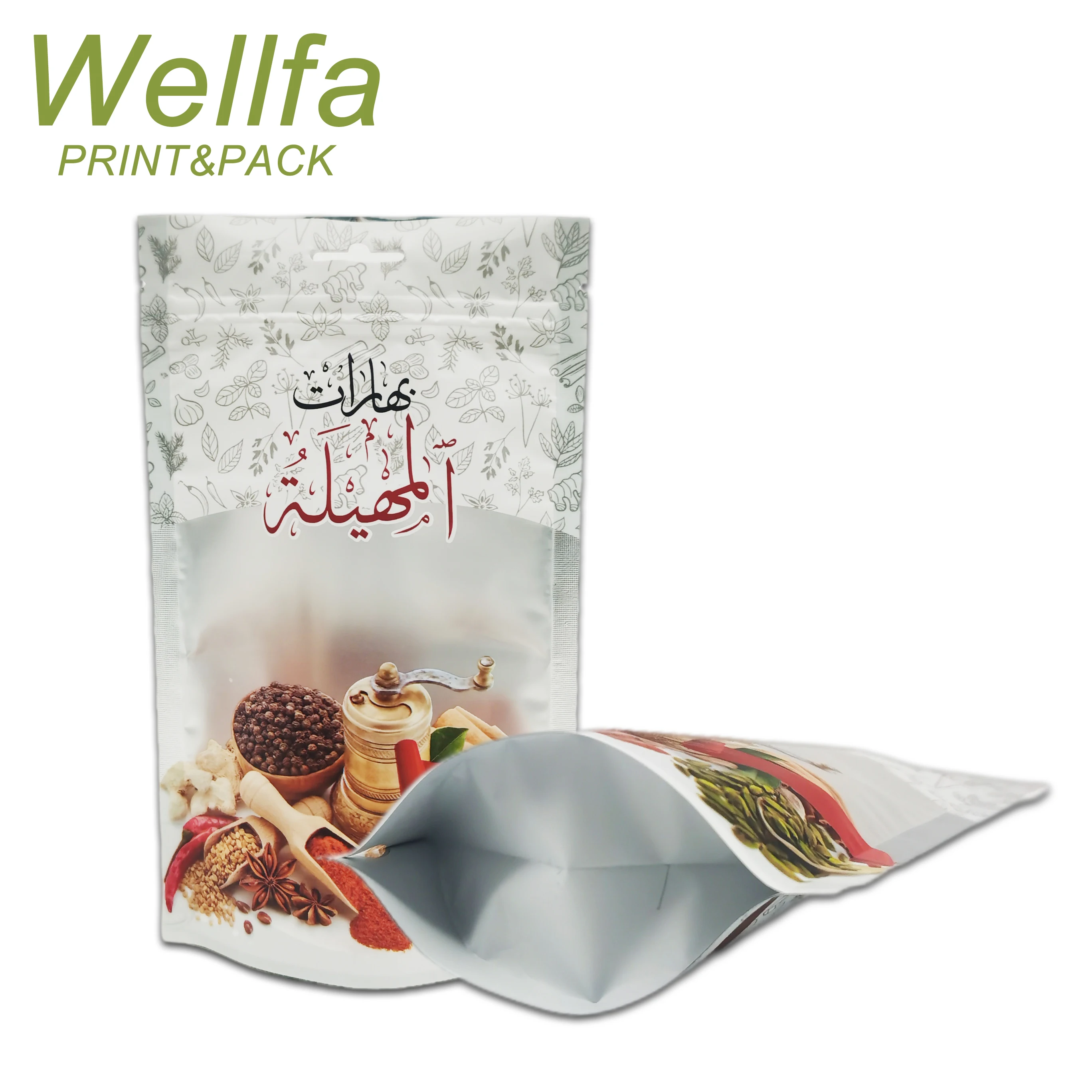 Custom Printed Bag Packaging Zipper Food Bags Stand Up Seasoning 250g