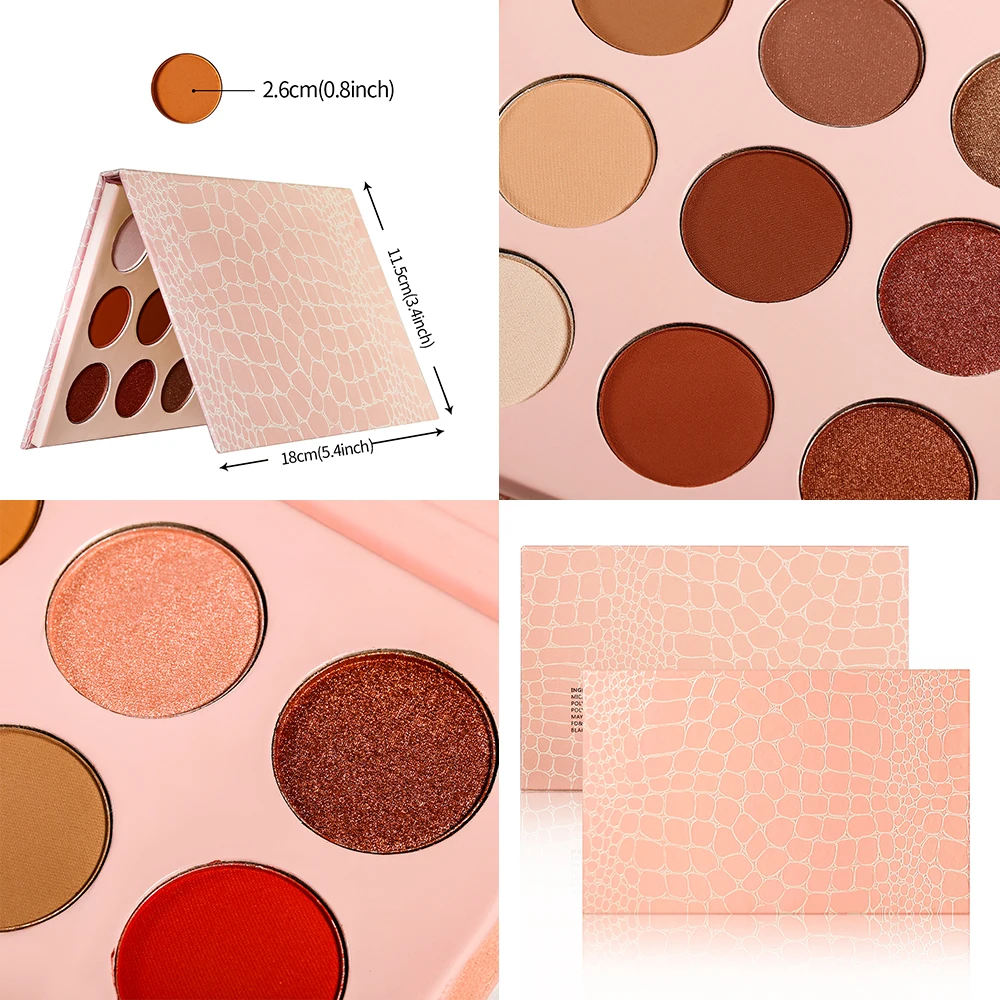 Private Label Cosmetics Makeup Eyeshadow Palette 15 Pink Crocodile Vegan Eye Shadow Pressed Powder