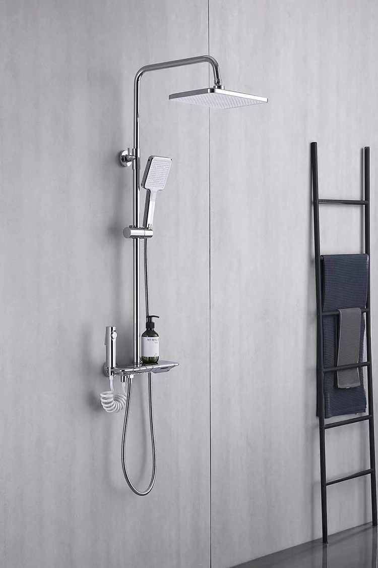 Piano Key Rainfall Juego de columna de ducha termostática Baño