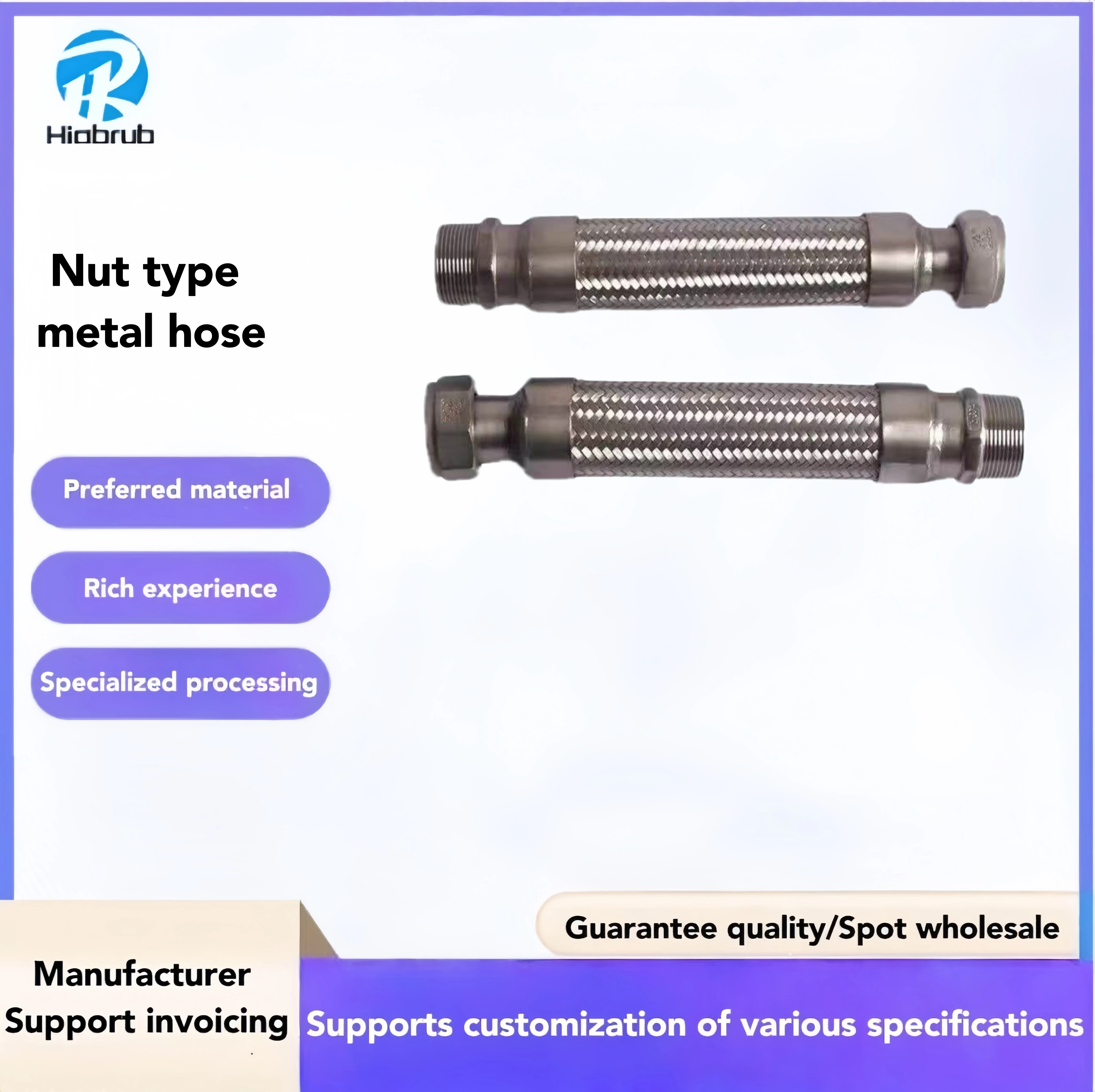 Customizable 304 Stainless Steel Metal Threaded Bellows Competitive Price Steam Braided Pipe Rubber Hoses Looper Nut Cutting