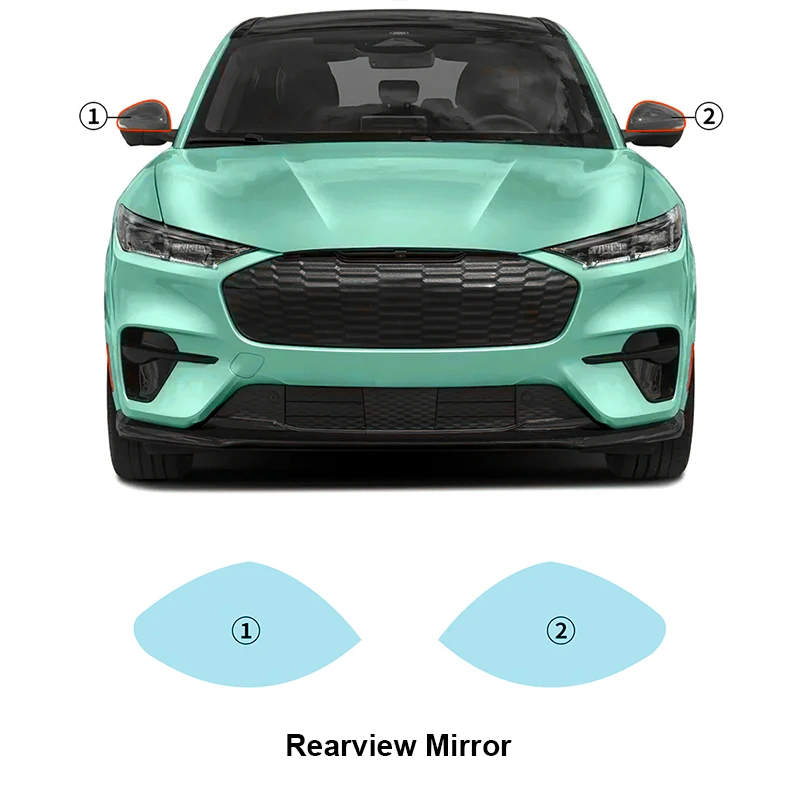 Suitable for Ford Mustang Mach-E Gt Tpu Transparent Protective Film Car Front Headlight Film Rearview Mirror Film Car Sticker