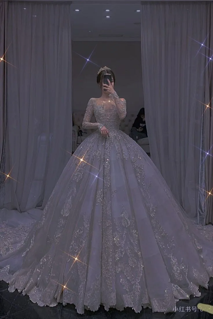 S550A  2025 High Quality Custom Made New Fashion Wholesale Bride Lace Long Sleeve Custom Wedding Dress Bridal Gown