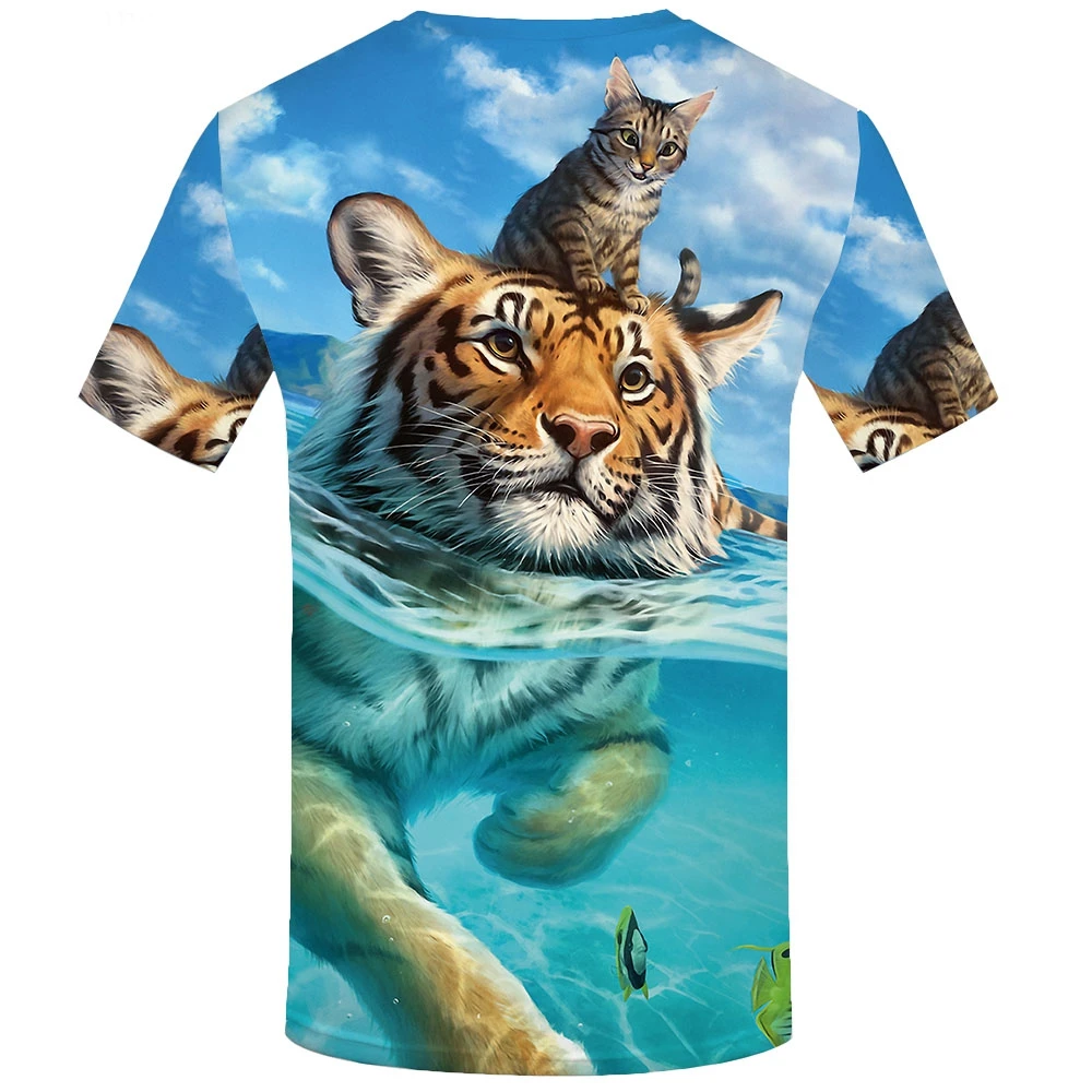 Wholesale Cool Tiger T Shirt for Men 3D Animal Leopard Tshirt Summer Men's  Fashion Tops Male Casual Tee Shirts Teen Clothes From m.