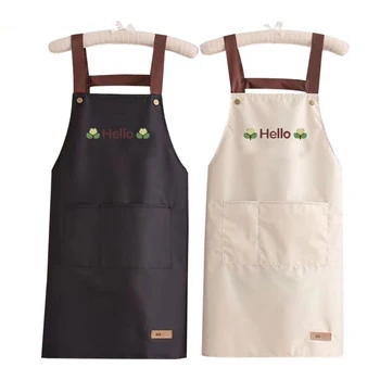 Apron Waterproof Oil-Proof Anti-Fouling Kitchen Hotel Dining Cafe Work Clothes Apron Printable Logo