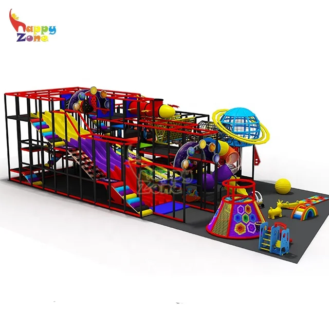 Fun Kids Space Theme Indoor Playground Equipment Areas for Children in Hall