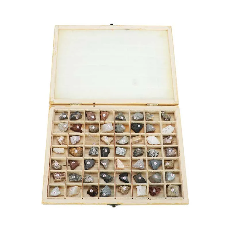Customized Natural Mineral Rock Specimens Box Set Wholesale Rough Crystal Specimen Stones Science Education Kit Medical Science