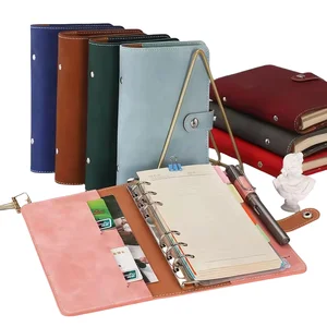 Hardcover A5/A6 Budget Planner with PU Leather Cover and Custom Book En Cuir Sticker Magnetic Style Cash Envelope Included