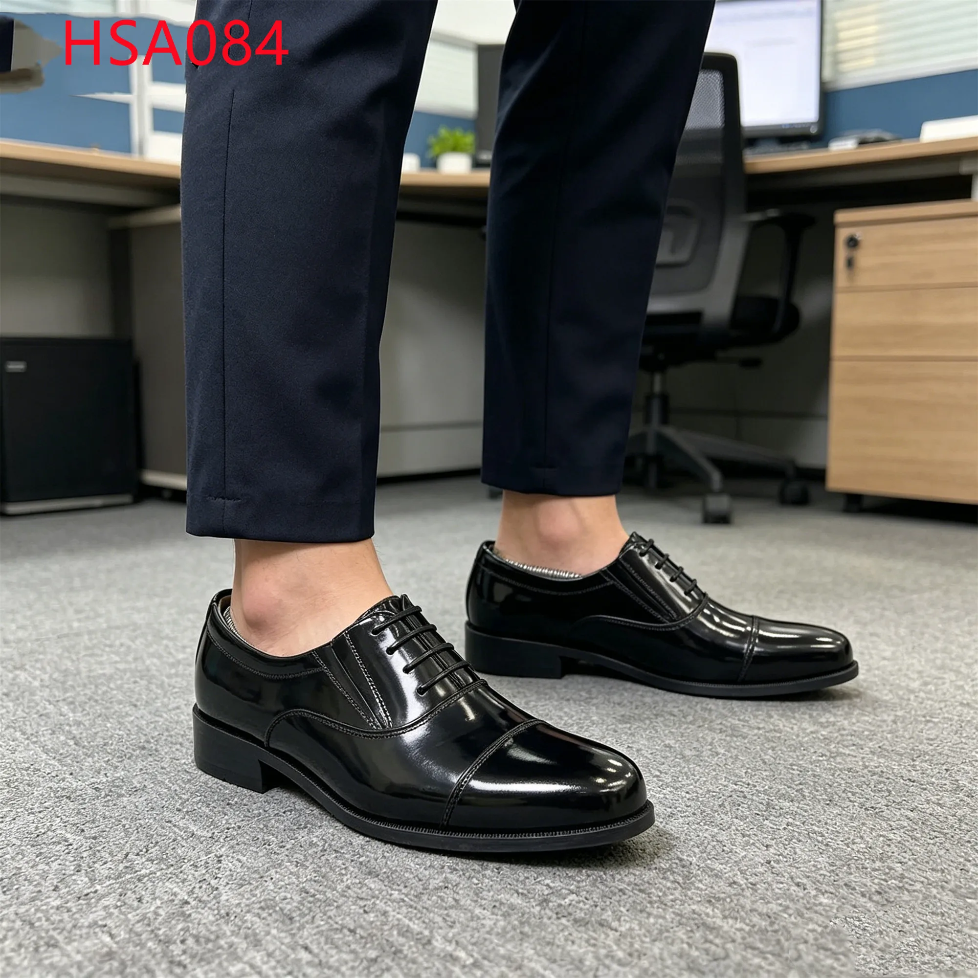 LXG,office Worker Using Lace-up Shining Business Footwear Board Meeting Double Joints Design Administrative Work Shoes HSA084