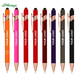 Custom Logo Colorful Ballpoint Pens Metal Office Use Stylus Pen Color Pen