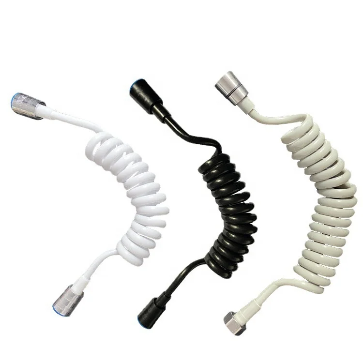 Retractable Water Hose Spring Flexible Shower Hose Bathroom Telescopic Spiral Recoil Flexible Shower Hose for Toilet Faucet Tap