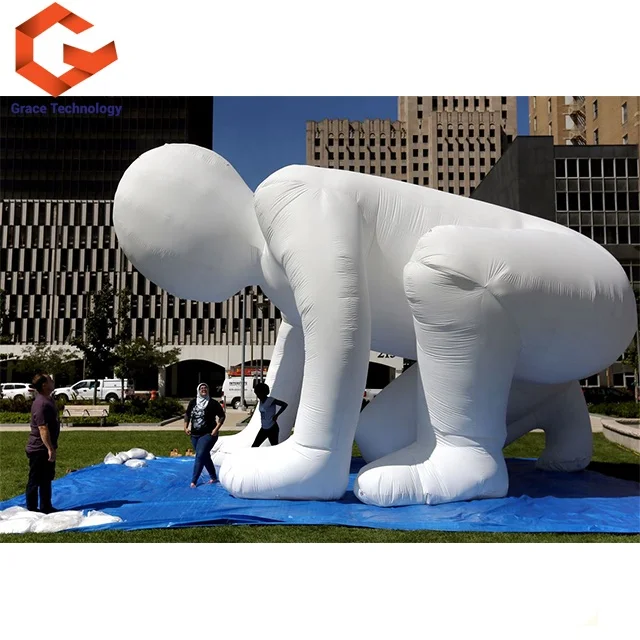 Custom Giant Inflatable Human Model Festivals LED Lamp Balloon Character Party Event Digital Printing Oxford Sea Available