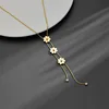D104  gold tassel necklace with Crystals