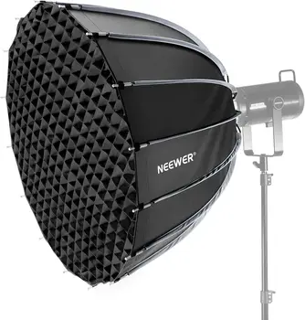 NEEWER 35.4"/90cm Parabolic Softbox Bowens Mount, Quick Release with Diffusers/Grid/Bag for Video Continuous Lighting CB60