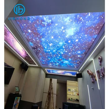 night sky with stars pvc film stretch ceiling ceiling decoration with fabric ceiling stretch film